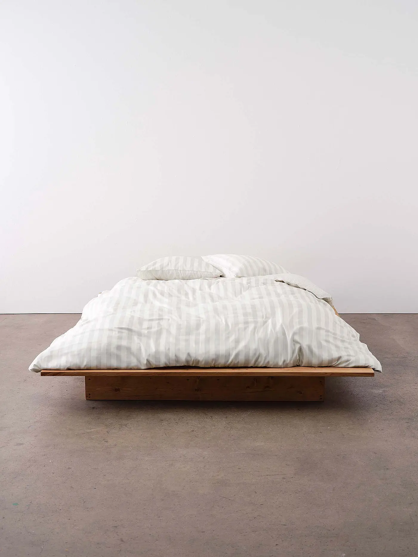 MARC O'POLO HOME | Satin Bettwäsche CLASSIC STRIPE 70x90cm/140x200cm Rose Smoke | hellgrau